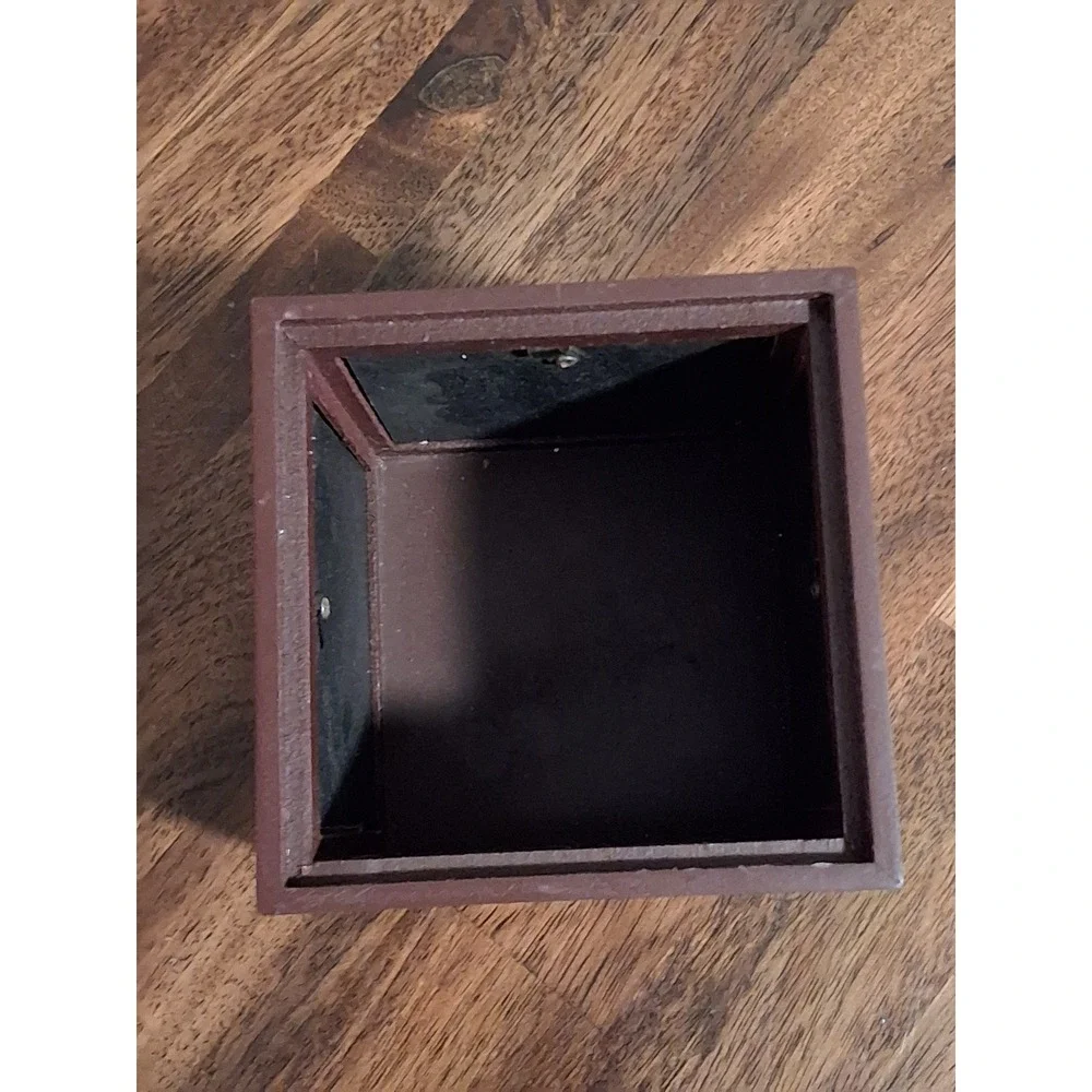 Interiors by Design Revolving Cube Picture Frame Brown Rotating Photo Box